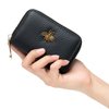 imeetu RFID Credit Card Holder, Small Leather Zipper Card Case Wallet for Women(Black)