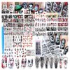 25 Sheets Halloween Water Transfer Nail Stickers Nail Art Stickers Decals,10 Sheets Punk Skull Nail Foil Transfer Stickers,Grimace Skull Eye Spider Nail Art DIY Decals for Halloween Party(35 Sheets)