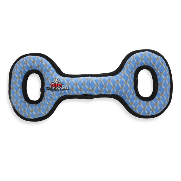 World's Tuffest Soft Dog Toy - MEGA Tug Oval- Chain Link- Squeakers - Multiple Layers. Made Durable, Strong & Tough. Interactive Play (Tug, Toss & Fetch). Machine Washable & Floats