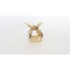 Small shiny gold metal three stars hair claw clip with crystals