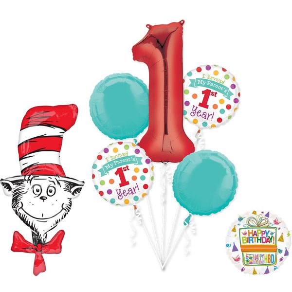 Anagram Dr Seuss "I Survived My Parents First Year" 1st Birthday Party Supplies and Balloon Decorations