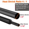 Heat Shrink Tubing Kit-350W Mini Heat Gun+4:1 Ratio Adhesive Lined,Marine Grade Shrink Tubes 195 PCS+Reflector Nozzle+Self Adhesive & Fastening Cable Ties - Wrapping Shrink Tube,Wire,Cable