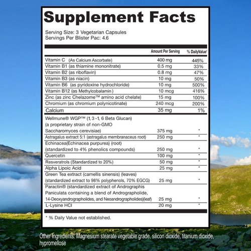 ScimeraMD® Scimune Immune Support Vitamin Supplement with Zinc, Quercetin, Vitamin C, Echinacea, and Wellmune®, 14 CT