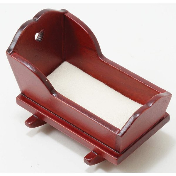 Classics by Handley Dollhouse Miniature Cradle, Mahogany