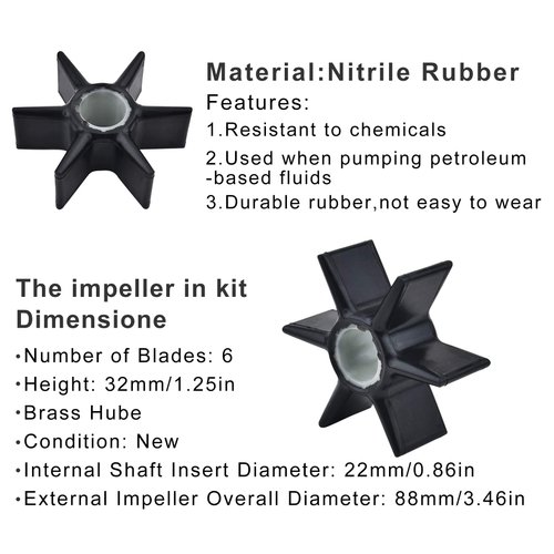 BDFHYK 8M0100526 Water Pump Impeller Repair Kit for Mercury and Mariner Outboards and MerCruiser Stern Drives, Replaces 47-8M0100526 Sierra 18-3214
