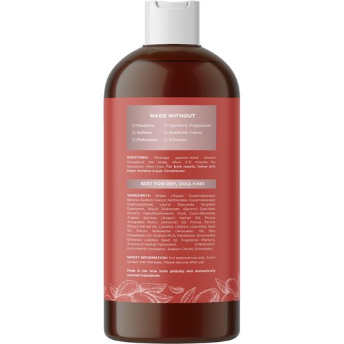 Argan Oil Shampoo for Dry Hair - Sulfate Free Shampoo for Damaged Hair and Frizz with Argan Oil for Hair - Volumizing Shampoo for Hair Shine and Volume Featuring Ultra Moisturizing Natural Oils