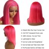 Bob Wig Human Hair, Hot Pink Human Hair Lace Front Wigs 14 Inch 13x4 HD Lace Front Wigs Human Hair Pre Plucked Glueless Lace Frontal Bob Wigs Brazilian Virgin Human Hair Wig for Women 180% Density