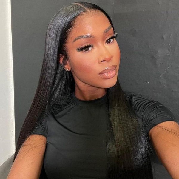 Lemoda 250% Double-Drawn SKINLIKE Real HD Lace Frontal Wigs Straight 13x4 Full Lace Frontal Virgin Human Hair Wigs Frayed Ends Lace Wigs Invisible Lace 0.10mm Ultra-thin Knots Wigs 16Inch