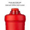 BlenderBottle Strada Shaker Cup Insulated Stainless Steel Water Bottle with Wire Whisk, 24-Ounce, Black