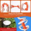 Nobleza Dog Chew Toy, Durable Treat Dispensing Dog Chew Toys, Safe Natural Rubber Dog Bone Toy for Teething and Teeth Cleaning of Small and Medium Breeds, 6 * 2.1 * 1.3 in, Orange