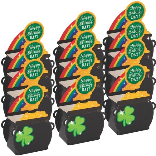 Fun Express ST PATS POT OF GOLD TREAT BOX - Party Supplies - 12 Pieces