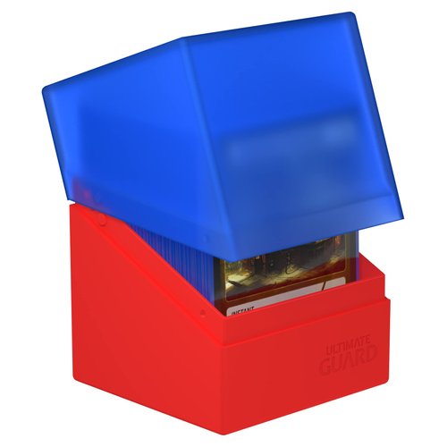 Ultimate Guard Boulder Synergy 100+, Deck Case for 100 Double-Sleeved TCG Cards, Blue/Red, Secure & Durable Storage for Trading Card Games