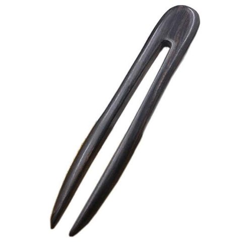 1Pcs Hair Stick U Shape Handmade Wooden Hair Sticks Vintage Style Ebony Wood Hair Fork Hair Pin for Banquet Vacation Evening Party Holiday(Black)