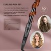 5-in-1 Curling Wand Set - Curling Iron Interchangeable Ceramic Barrels (0.35-1.25 Inch) - Fast Heating Hair Curler Kit with Protective Glove & 2 Clips - Ceramic Coated for Damage-Free Styling.