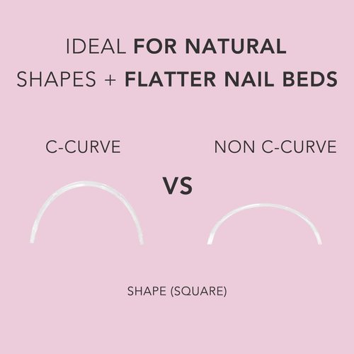 Kiara Sky Professional Nails Non C Curve Nail Tips (Non C-Curve Nail Tips XXL - Square - Clear)