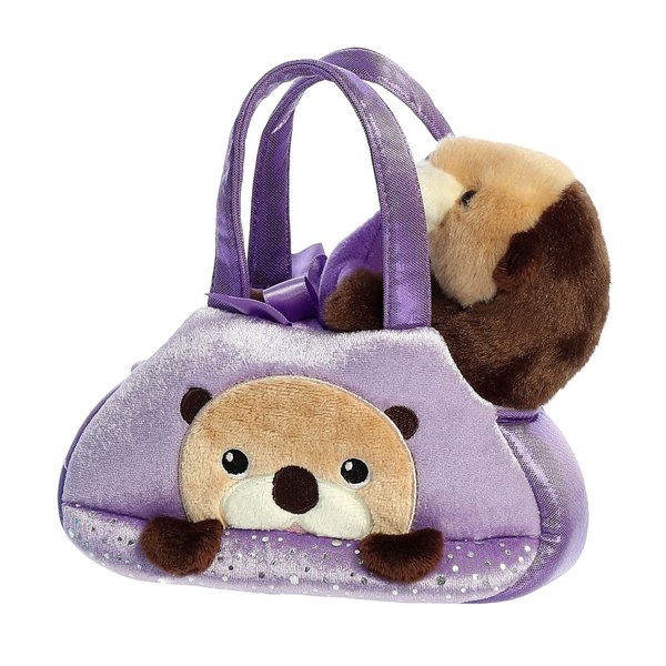 Aurora® Fashionable Fancy Pals™ Peek-A-Boo Otter™ Stuffed Animal - On-The-go Companions - Stylish Accessories - Brown 7 Inches