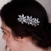BERYUAN Crystal Flower Hair Comb for Women Girls Prom Crystals Hair Comb Wedding Headpiece for Bride Bridemaid Flower Girls BLUE