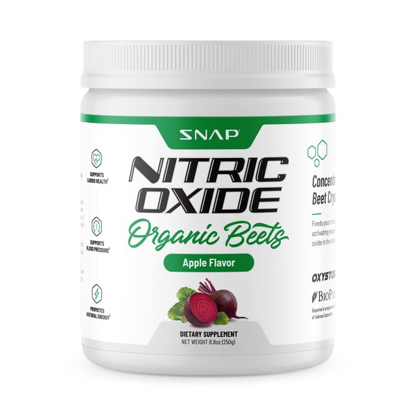 Snap Supplements USDA Organic Beet Root Powder, 3-in-1 Nitric Oxide Supplement, Support Healthy Blood Circulation, 250g (Apple)