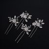 Wedding Hair Accessories for Brides, Beusoulover Bridal Hair Accessories, 5 Pieces (Pearl Hair Comb + 4pcs Silver Hair Pins) for Women and Girls, Brides, Bridesmaids (silver)