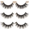 Sunniess Hair Imported Korea Fiber Faux Mink False Eye lashes Handmade Reusable Long Cross Volume Dramatic Lashes Natural Look Makeup Thick Black Fake EyeLashes