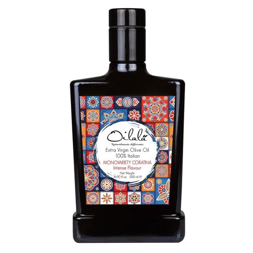 Oilala Extra Virgin Olive Oil, Robust Flavor, 2022 Gold Medal NYIOOC! filtered,Italian Family Farm Puglia, Italy, Coratina, 2022/23 Harvest, Polyphenol rich, 500ml (16.9 FL Oz)