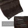 Sassina Invisible Wire Hair Extensions Real Human Hair with Transparent Wire Adjustable Size Secure Clips Natural Straight Secret Miracle Hairpiece, #2 Dark Brown 18 Inch 80 Gram