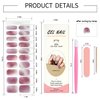 WOKOTO Semi Cured Gel Nail Strips, Gradient Pink Glittery Gel Nail Polish Stickers Full Wraps for Women, Easy to Apply&Remove, with Nail File & Wood Stick (UV/Led Lamp Required)