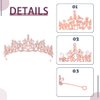 Formery "Birthday Queen" Glitter Sash & Rhinestone Tiara Crowns for Women Girls Pink Crystal Set Birthday Party Supplies Topper Decorations Hair Accessories