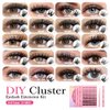DIY Cluster Lashes Individual Lashes 0.07 D Curl 8-16Mix Knot-Free Lash Extensions Clusters Lashes Soft&Natural False Eyelashes Easy Grafting At Home(0.07-D-Mix-Kit103)