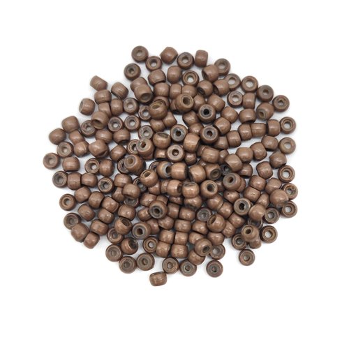 Medsuo 200pcs Silicone Lined Nano Rings Beads Links for Nano Tip Hair Extensions Nano Beads 3.0mm(OD) 1.0mm(ID) 2.0mm(L) 5 Color Optional - Light Brown