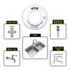 VCELINK PTFE Plumbers Tape 2-Pack, Industrial Water Sealant Thread Tape, 520" Length, 1/2" Width, Plumbing Teflon Tape for Shower Head and Pipe Thread, White