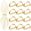 APTWOW Gold Napkin Rings Set of 12, Semicircle Metal Gold Napkin Holder Buckles, Easter Napkin Rings, Napkin Rings for Dinner Table Decor, Wedding, Banquet, Party