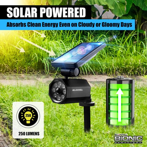 Bell+Howell Bionic Spotlight ASON TV LED Solar Motion Sensor Super Bright Waterproof Landscape Lights for Yard, Garden As Seen On TV