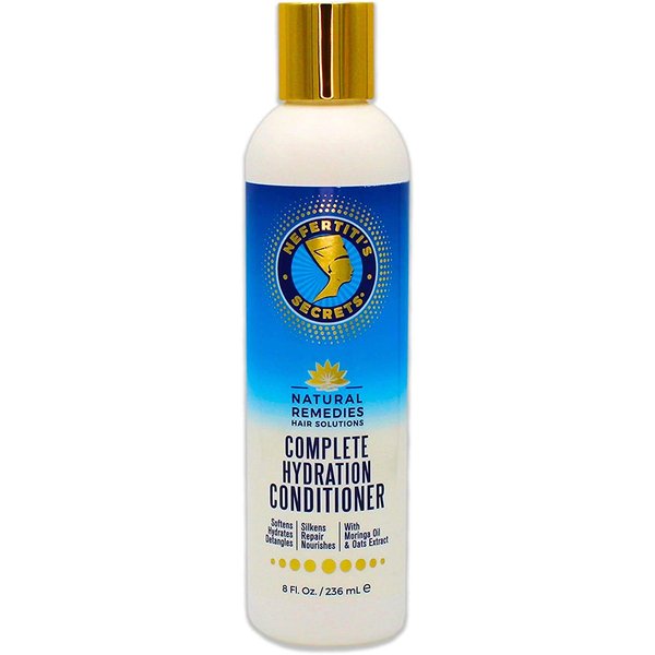 Nefertiti’s Secrets Complete Hydration Conditioner, Moisturizing Vegan Formula for Dry Hair, Organic Rosemary Hair Oil, For Frizzy & Damaged Hair, Softness, Growth & Repair Products - 8 Oz / 236 mL