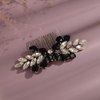 BERYUAN Crystal Rhinestone Hair Comb Bridal Side Combs Wedding Hair Accessories with Rhinestone Crystal Bridal Hair Piece for Wedding Women and Girls (black)