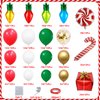 Grcypa 145Pcs Christmas Balloon Garland Arch Kit with Xmas Red White Green Gold Confetti Balloons Light Bulb Candy Cane Gift Box Foil Balloons for Christmas Party Decorations New Year Party Supplies