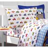 Construction Trucks, Police Cars, Tractors, Boys Twin Comforter Set (5 Piece Bedding)