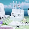 Silipull 48 Pcs 4.2'' Soccer Bubble Wand for Kids, Mini Bubble Wands Bubbles for Soccer Party Favors, Football Birthday Goodie Bags Filler, Bubble Blowing Toys for Sports Team Prizes Gifts