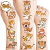 100PCS Tiger Temporary Tattoos Stickers Theme Wild Safari Jungle Zoo Animal Birthday Party Decorations Favors Supplies Cute Tattoo Sticker Gifts For Boys Girls School Prizes Rewards Carnival Christmas