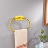 Eolax Towel Bar/Bath Towel Ring, Self Adhesive Hand Towel Ring for Bathroom, Stainless Steel Sticky Hand Towel Holder, No Drilling Modern Round Towel Hanger Wall Mounted (Gold)
