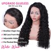 YMY Hidden Strap 360 Glueless Wigs Human Hair Pre Plucked Pre Cut Water Wave 180 Density HD Full Lace Front Wigs Human Hair With Drawstring 24 Inch Natural Hairline Frontal Wig For Women