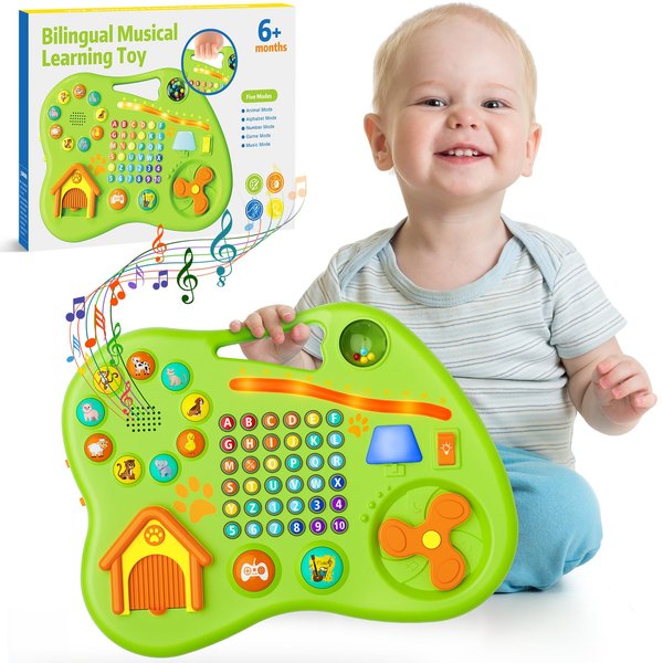 Educational Toys for 1 Year Old Boy Girl, Bilingual Montessori Toddler Toys Age 1-2, Baby Learning Toys 12-18 Months, First Christmas Birthday Gifts for 1 Year Old Boys Girls