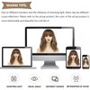 SEVENCOLORS Short Brown Bob Wigs with Bangs Medium Length Brown Mixed Blonde Wigs for Women Wave Curly Synthetic Hair Wigs with Highlights