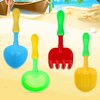 LUTER 4pcs Beach Shovels, Plastic Spade Shovel with Handle Kids Sand Shovel Set Toy Snow Shovel Toy Shovel Gardening Tool Kit for Kids Sand Snow (4 Designs)