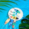 Bucherry 36 Pcs Beach Favors Keychain Gifts Set Wooden Bulk Surfboard Slippers Sea Turtle Coconut Tree Bible Keychains for Beach Hawaiian Florida Bahamas Souvenirs Luau Party Favors(Surfboard Style)