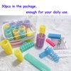MOODKEY 30PCS Plastic Hair Rollers Set Heatless Roller Hair Curlers Snap on Rollers Self Grip Rollers Hairdressing Curlers Tools for DIY Hairdressing Hair Salon (5 Size)