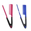 Straightening Comb For Hair,2-Pack Hair Straightening Comb Set,flat iron comb,flat iron comb attachment,grip comb for flat iron(Rose Red, Blue)