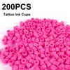 OFEYLE Tattoo Ink Cups 200PCS Doll Tattoo Ink Caps Disposable Plastic Ink Caps for Tattooing Permanent Makeup with Base Tattoo Pigment Caps Tattoo Ink Holder Tattoo Supplies (Rose Red)