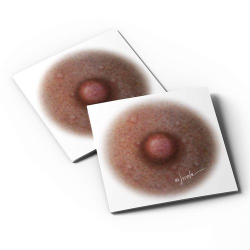 Breast Cancer Temporary Tattoos for Women - 5 Pairs, Areola Temporary Tattoo, Post Mastectomy Temporary Tattoo, Post Surgery Nipple Solution, Fitzpatrick Scale Color #5 (1.5 inch) Standard Size