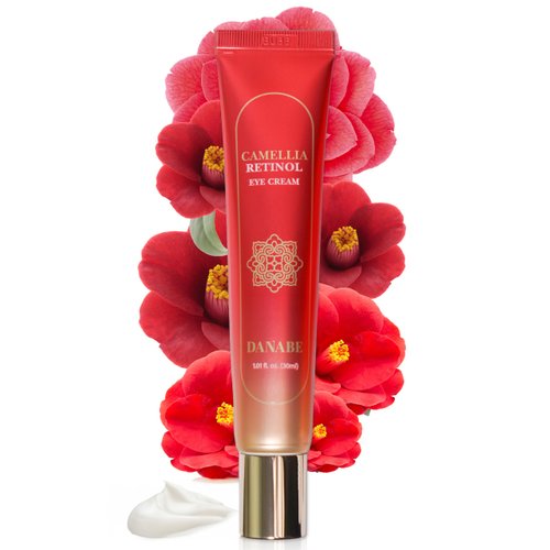 DANABE Camellia Retinol Eye Cream with Hyaluronic Acid | Daily Korean Eye Cream, Hydrating Eye Cream to Reduce Wrinkles, Fine Lines, Dark Spots & Eye Bags | No Animal Trials (0.67 fl oz)